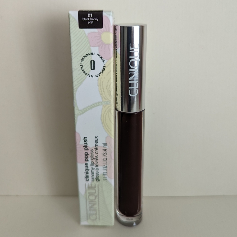 Clinique Pop Plush Creamy Lip Gloss 01 Black Honey Pop